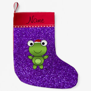 Lila Glitter des personalisierten Kleiner Weihnachtsstrumpf