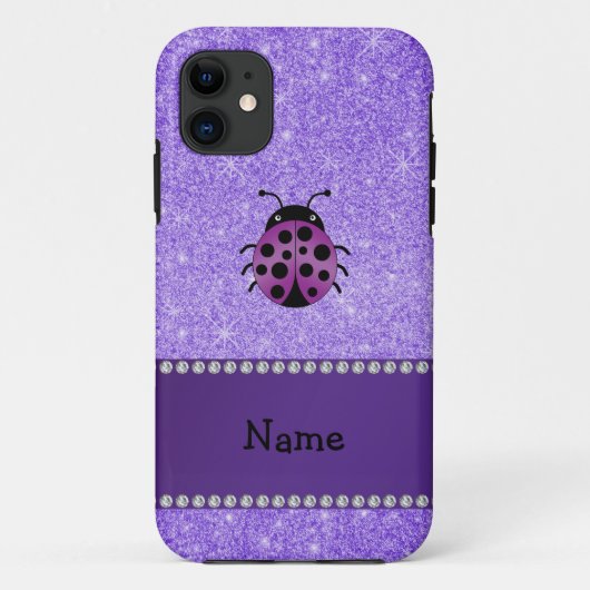 Lila Glitter des personalisierten lila Case-Mate iPhone Hülle (Rückseite)