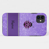 Lila Glitter des personalisierten lila Case-Mate iPhone Hülle (Rückseite (Horizontal))