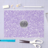 Lila Glitter Funkeln Glam Monogramm Anfangsbuchsta Seidenpapier (Handwerk)