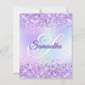 Lila Glitter Irisierender Regenbogen 40. Geburtsta (Rückseite)