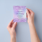 Lila Glitter Irisierender Regenbogen 40. Geburtsta Flyer (Gruppe)