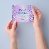 Lila Glitter Irisierender Regenbogen 40. Geburtsta Flyer (Gruppe)