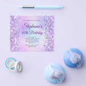 Lila Glitter Irisierender Regenbogen 40. Geburtsta Flyer (Einzeln)