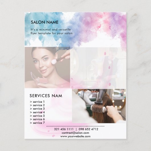 Lila Glitter Luxus-Drip-Salon Flyer (Vorne)