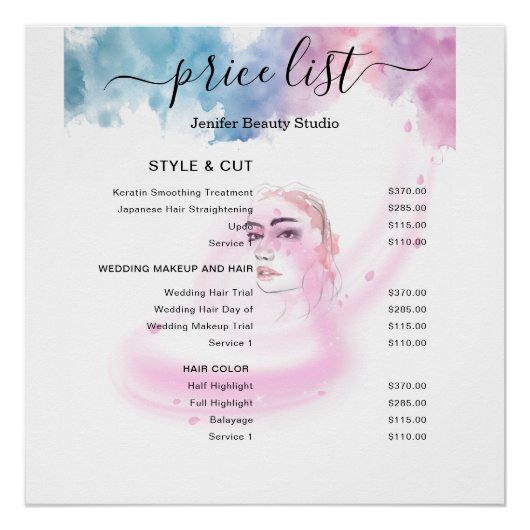 Lila Glitter Luxus-Drip-Salon  Poster (Vorderseite)