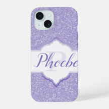Lila Glitter-Monogramm Samsung Galaxy Hülle