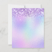 Lila Glitter Regenbogen Irisierend 40. Geburtstag (Rückseite)