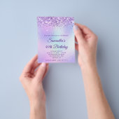 Lila Glitter Regenbogen Irisierend 40. Geburtstag Flyer (Gruppe)