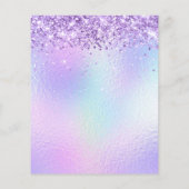 Lila Glitter Regenbogen Irisierend 40. Geburtstag Flyer (Hinten)
