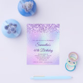 Lila Glitter Regenbogen Irisierend 40. Geburtstag Flyer (Einzeln)