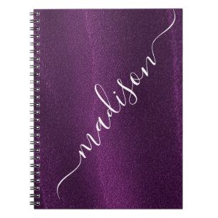 Lila Glitter Schimmer Individueller Personalisiert Notizblock