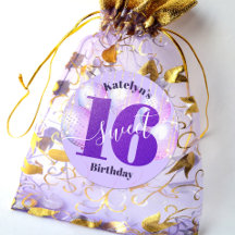 Lila Glitter Sweet 16 Geburtstagsballons Schriftzu