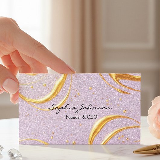 Lila Glitter Visitenkarte
