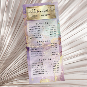 Lila Glitter-Watercolor-Faux-Goldfolie-Preis Werbekarte