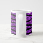 Lila Glitter Zebrastreifen Jumbo-Tasse (Rückseite)