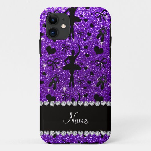 Lila Glitterballerinen des Nameindigos Case-Mate iPhone Hülle (Rückseite)