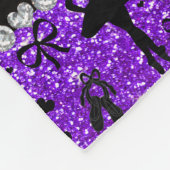 Lila Glitterballerinen des Nameindigos Fleecedecke (Ecke)