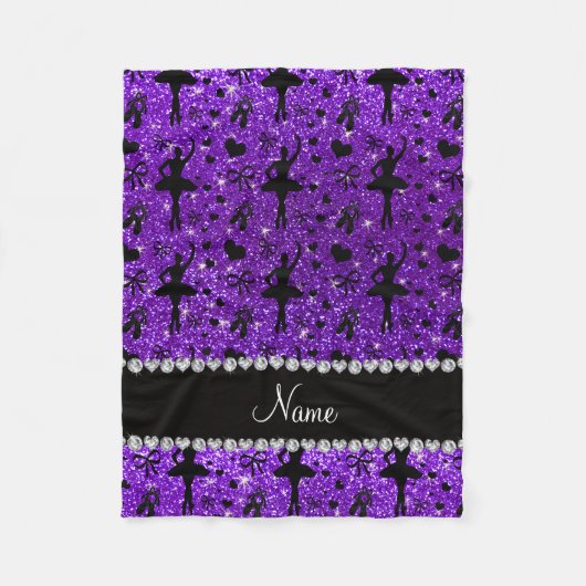 Lila Glitterballerinen des Nameindigos Fleecedecke (Vorderseite)