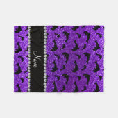 Lila Glitterdelphine des personalisierten Fleecedecke (Vorderseite (Horizontal))