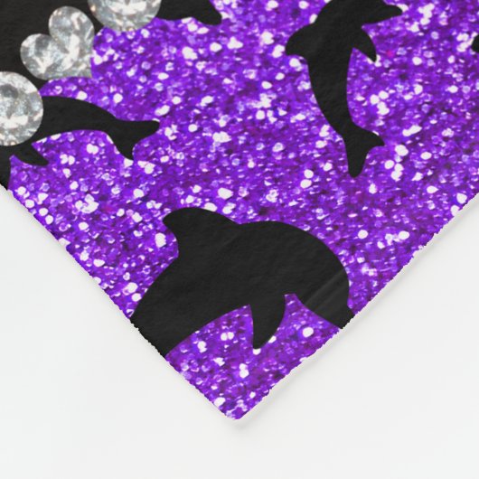 Lila Glitterdelphine des personalisierten Fleecedecke (Ecke)