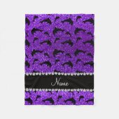 Lila Glitterdelphine des personalisierten Fleecedecke (Vorderseite)