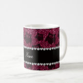 Lila Glittereulen der personalisierten Kaffeetasse (VorderseiteRechts)