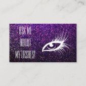 lila Glittergeschäftskarten Visitenkarte (Rückseite)