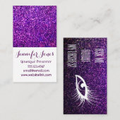 lila Glittergeschäftskarten Visitenkarte (Vorne/Hinten)