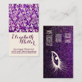 lila Glittergeschäftskarten Visitenkarte (Vorne/Hinten)