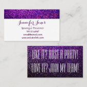 lila Glittergeschäftskarten Visitenkarte (Vorne/Hinten)