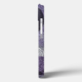 Lila Glitterie Abstrakt Mit Monogramm Case-Mate iPhone Hülle (Rückseite / Links)