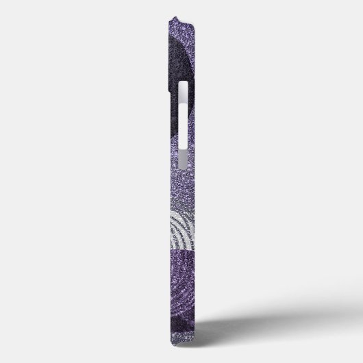 Lila Glitterie Abstrakt Mit Monogramm Case-Mate iPhone Hülle (Rückseite / Links)