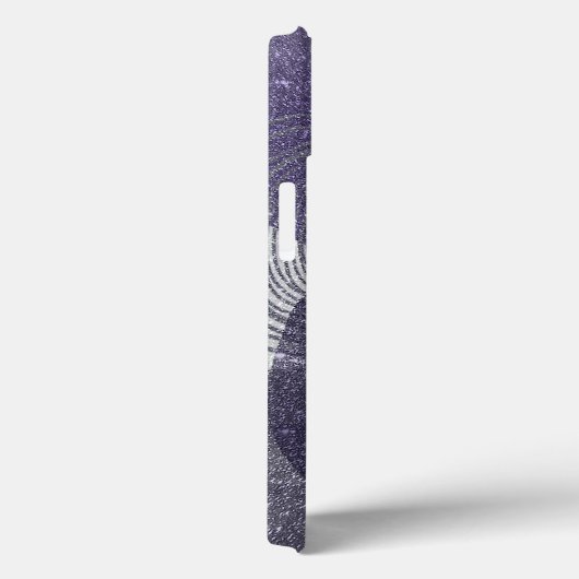 Lila Glitterie Abstrakt Mit Monogramm Case-Mate iPhone Hülle (Rückseite / Rechts)