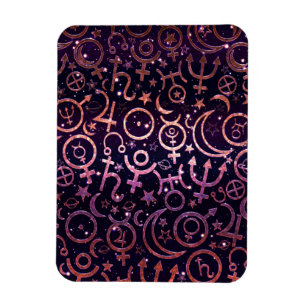 Lila Glitterie Planetarium Weltraumplaneten Magnet