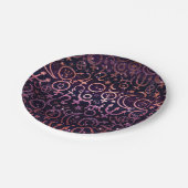 Lila Glitterie Planetarium Weltraumplaneten Pappteller (Schrägansicht)