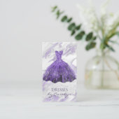 Lila Glitterie Seamstress Business Card Visitenkarte (Stehend Vorderseite)