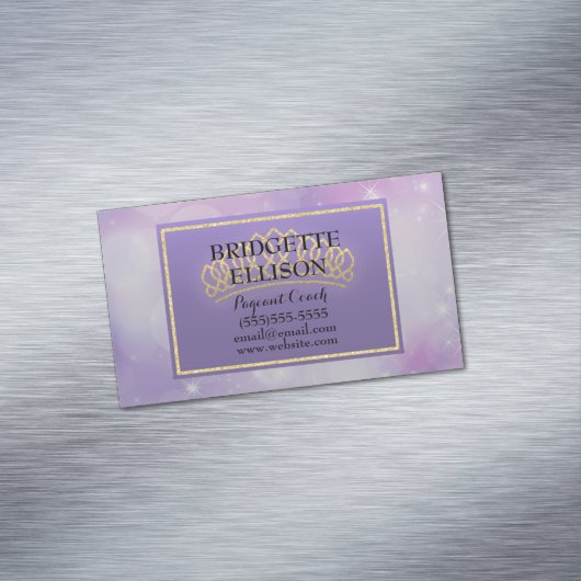 Lila Glitterie Stars Pageant Coach Magnet (Beispiel)