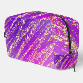 Lila Glitterie Streifen Waschbeutel (Rechte Ecke)