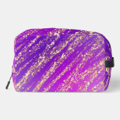 Lila Glitterie Streifen Waschbeutel (Rückseite)