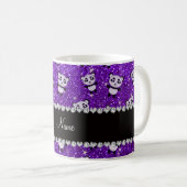 Lila Glitterpandas des personalisierten Kaffeetasse (VorderseiteRechts)