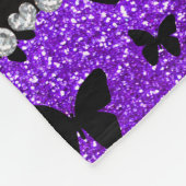 Lila Glitterschmetterling des personalisierten Fleecedecke (Ecke)