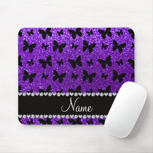 Lila Glitterschmetterling des personalisierten Mousepad (Mit Mouse)