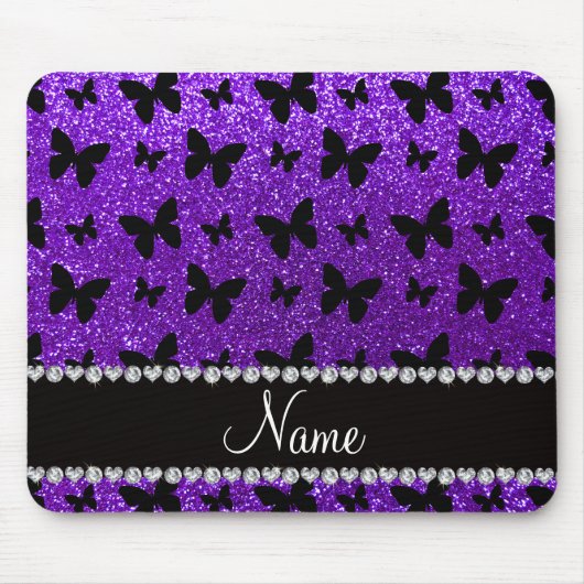 Lila Glitterschmetterling des personalisierten Mousepad (Vorne)