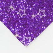 Lila Glittersterne des Indigos Fleecedecke (Ecke)