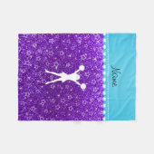 Lila Glittersterne des Namenscheerleaderindigos Fleecedecke (Vorderseite (Horizontal))