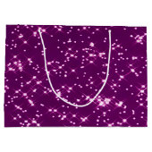 Lila Glittersterne Große Geschenktüte (Rückseite)