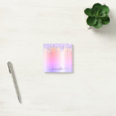 Lila Glittertropfen Regenbogen-Schimmer Post-it Klebezettel (Büro)
