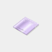 Lila Glittertropfen Schimmer Post-it Klebezettel (angewinkelt)