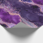 Lila Glittery Agate Texture Geschenkpapier (Ecke)